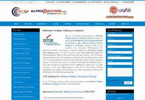 Best Software Testing Training Institute in Chennai - AllTechZ Solutions Pvt Ltd (ATS) is one of the Excellent Software Testing Training Institute in Chennai. ATS syllabus includes Manual Testing (Industry needed and ISTQB Syllabus),  2 Live Projects (Both Window and Web Application),  HP QTP / UFT with VB Script Functional Testing Tool,  HP QC / ALM Bug Tracking and Test Management Tool,  HP Load Runner Performance Testing Tool,  MS SQL Server for Database Testing,  Selenium with Java Functional Testing Tool and So on. ATS course fees are more rea