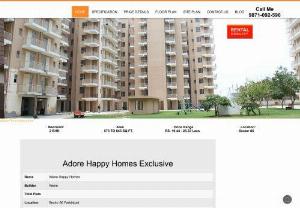 Adore Happy Homes Faridabad - Adore Happy Homes is a Affordable housing residential Apartments Society in sector 86,  Greater Faridabad with 2 different types such as 2 Bhk (605 - 628 sq. Ft.) and 3 Bhk (765 sq. Ft.).