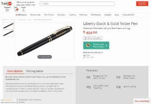 Submarine Liberty Black & Gold Roller pen - Personalized Laser Engraved Pens are a perfect gift for professionals. Have your company logo engraved on it. Best Printing store online.
