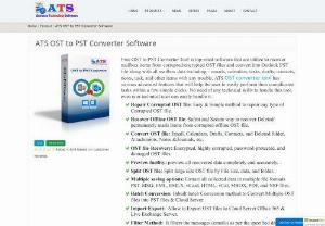 OST to PST Converter - Convert OST file to PST file at a one time by using the admirable ATS OST to PST Converter application which is developed with highly advanced algorithm to recover the data and convert into PST Outlook. It automatically scans all the errors and removes them instantly without consuming more time. This software provides a great facility to divide large OST files into several small PST file formats. While you convert the OST data into PST data file the integrity of your data is original.