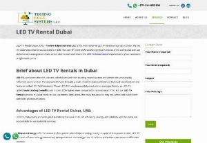 LED TV Rental Dubai - HD LED TV Rental UAE - Techno Edge Systems - Hire LED TV Rental in Dubai,  UAE for an Exhibition,  Event,  Seminar etc along with Floor stand,  Speakers etc from Techno Edge Systems. Call @+971-54-4653108 for a free quote. Tv rental in Dubai