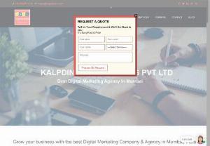 Online Marketing Agency in Kandivali | Digital marketing Services - Kalpdinero is best Online marketing agency in Kandivali,  Mumbai. Specialized in digital marketing services like Web development,  SEO,  SEM,  Email Marketing.
