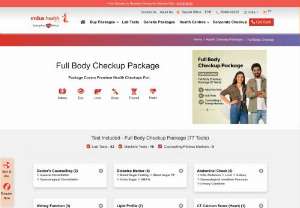 Full Body Check Up - Indus Health Plus is offering full body check up packages at affordable price all over the India. They are also providing essential heart checkup, fitness body checkup, gold couple checkup, adolescent health checkup and much more at best price in industry. Visit website to book appointment.