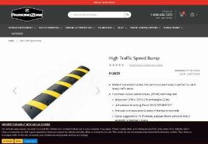 High Traffic Speed Bump - Our Premium Textured Speed Bumps are available in 6 foot sections with (8) cat eye reflectors for increased visibility at night. They are made for traffic speeds of 10 MPH or less, but can stand up to heavy traffic areas. They hold up very well in extreme temperatures. Every Speed Bump has dual bottom channels for drainage which may also be used to protect wire, hose, or pipe to 3/4
