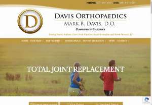 Davis Orthopaedics-Phoenix - Dr. Mark B. Davis, DO treats patients in Peoria, Scottsdale, and Anthem, AZ and surrounding areas. Dr. Davis specialized in a variety of orthopedic treatment options, including minimally invasive surgery, computer assisted surgery, musclesparing surgery, anterior total hip replacement, total knee replacement, total shoulder replacement, reverse total shoulder replacement, rotator cuff repair, carpal tunnel release, and arthroscopic shoulder and knee surgery.