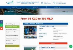 STP Plant Manufacturer - Sewage Treatment Plant Manufacturers & Maintenance Company in Delhi  - Sewage Treatment Plant –STP , Kelvin water Technologies is providing advance level technologies – SBR, MBR, MBBR, SAFF with recycling and re-use with ZLD projects . We are also manufacturer & suppliers and service and maintenance provider. STP in different capacities, like as 10KLD, 50 KLD, 100 KLD, 150 KLD, 200 KLD, 500 KLD, to 1 MLD.