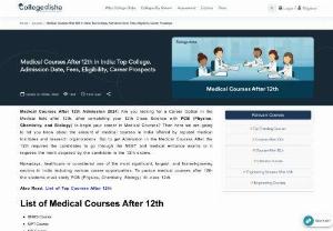 Choose Your Favourite Best Medical Courses For MBBS, BHMS, B.SC Nursing - if you are looking your career in the medical department without then you need to know brief information about your courses without wasting call education guidance expert any get 100% satisfaction with them 