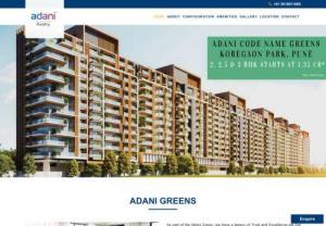 Adani Codename Greens  - Adani Codename Greens is a new launch luxury residential project by Adani Realty in Koregaon Park, Pune. This project offers 2, 2.5, 3BHK luxury apartments for sale along with a host of 20+ grand amenities. 
With lush green landscapes and vertical gardens, Adani Greens Koregaon Park NX is one of the best residential apartment projects from Adani Realty.