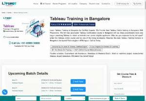 Tableau Training in BTM Banglore - If you are looking for the Best Tableau certification training institutes in Btm layout & Marathahalli Bangalore, look no further because you have reached the Best Tableau Training centre in Bangalore, the Upshot Technologies in BTM layout.

