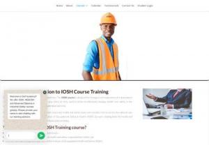 Iosh Training courses Institute in Hyderabad - Best Iosh Training In hyderabad, india. Become an Expert in Iosh with certification. 
