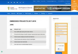 2018 2019 embedded projects chennai - We are among one of the best center to do all kind of academic projects in almost all the domains. For the year 2018 2019,  Embedded system is on top notch with the standard of ieee.