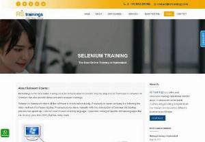 Selenium Online classes In Hyderabad - RStrainings is the best web based preparing organization in Hyderabad
to give well ordered course from essential to progress on Selenium. We
additionally give classroom and corporate trainings.