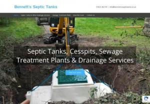 Bennetts Septic Tanks - We install and repair septic tanks,  sewage treatment plants,  cesspits and drainage services for domestic and commercial customers in Nottinghamshire,  Derbyshire,  Lincolnshire,  Leicestershire and Yorkshire