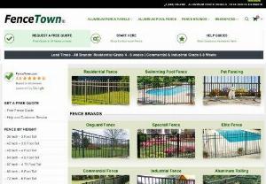 Aluminum Pool Fence - FenceTown offers the largest online selection of the best aluminum fence from the top national fence manufacturers. We will try to beat any advertised price and provide a fast free fence quote in 24 hours or less with added discounts. Order with confidence,  as FenceTown has sold thousands of fences to happy customers for over 15 years.