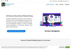 Scheduling Meeting is Very easy with One2One scheduling software. - Schedule your online meetings,  and event planning within few clicks with One2One meeting software. One of the easiest online scheduling software which also provides mobile event app.