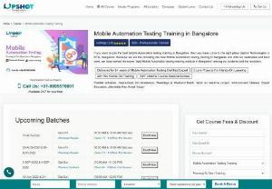 Best Mobile Automation Testing Courses BTM Bangalore | Best Software Testing Training Institutes Marathahalli - 100% JOB Oriented Mobile Automation Software Testing Course in BTM Marathahalli Bangalore with 100% Guaranteed Placements Support. Upshot Technologies is an established hub for IT Education in BTM Marathahalli,  Bangalore,  India. What the institute have is an expertise in delivering Corporate,  Public,  and execution of Software Testing Projects includes Selenium Automation Testing,  Cucumber testing and all types of Testing Solutions in Bangalore. The institute provides IT programs with a thru