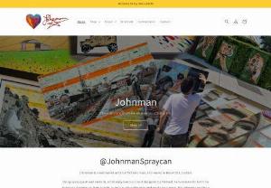 Johnman - Home of the renowned urban artist Johnman best known for his train ticket artwork where a spraycan is used with intricately, hand cut stencils and acrylic ink.  Johnman is also known for larger, outdoor mural work.