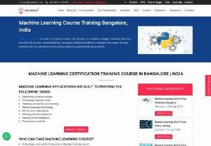 Machine Learning Online Certificate bangalore - Near learn is exceptional contrasted with other machine learning python training BANGALORE giving Artificial Intelligence,Blockchain, Amazon Web Services AWS, Data Science, Internet of Things (IoT), DevOps, Robotic Process Automation (RPA), Soft Skills, Finance and Accounting, Human Resource and 300+ Courses. Courses are particularly curated by authorities who screen the IT business with a bird of prey's eye, and respond to wants, changes and necessities from the business, and wire them into our