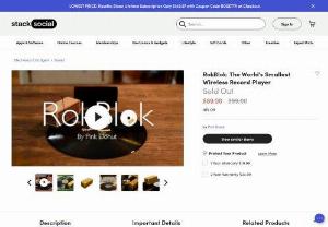 Rokblok on Stacksocial - RokBlok is the world's smallest wireless record player. It's a small wooden box with a needle and built-in speaker that rides a top your record and spins around it.