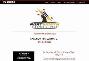 Fort Worth Electrician Pros - Need a Fort Worth Electrician that's trusted,  licensed and gets the job done right the first time? Look no further than our pros over at Fort Worth Electrician Pros! The name says it all. We offer both residential and commercial services for your business or home. Call us today @ 817-618-2850