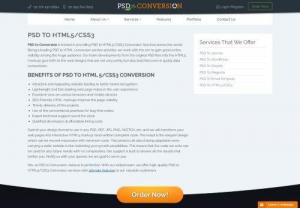 Best PSD to HTML5/CSS3 Conversion Service Provider - PSD to Conversion Company which offers the best PSD to HTML5/CSS3 Conversion Service Provider at the lowest cost for your design. PSD to HTML5/CSS3 Conversion is one of the most important around the world. Our company provides expert development teams for your design.
