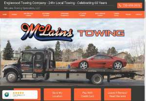 McLains Towing Specialists LLC - McLains Towing Specialists LLC is a family-owned and operated business that was established in 1960. We offer damage free towing on all makes and models of automobiles, pickup trucks and motorcycles. We also offer transportation of shipping containers, tool boxes, forklifts and other small machinery. We pride ourselves on doing business at a fair price.