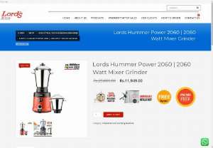 2000 Watt Mixer Grinder | Commercial Mixer Grinders For Hotels - Lords Xtra has 2000 watt mixer grinder for commercial uses like hotels, industries etc. To buy this product at the best price call now on +91 9710000209.