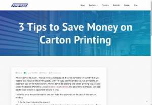 3 Tips to Save Money on Carton Printing - At Fab-Ron, we specialize in providing reliable and the best industrial inkjet printers for your product in accordance with your needs and budget. 
