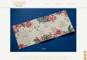 Customized Wedding Cards in Mumbai - Customizing Creativity is a luxury design studio specializing in customized wedding cards,  creative wedding cards and invitations,  luxury stationery and gifting. You can browse through the collection online and connect to customize your wedding card for your big day