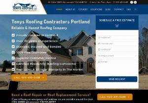 Portland Roofing Contractors - Portland roofing contractors who specialize in residential roofing,  roof repair,  roof maintenance,  roof cleaning,  roof replacements,  in the Portland Metro area. Contact your local roofer Tonys Roofing LLC.