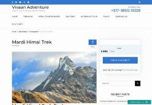 Vivaan Adventure Pvt Ltd - Mardi Himal Trek is popular for short trekking in Nepal. Mardi Himal Trek offers the spectacular view of Mt Machhapuchre