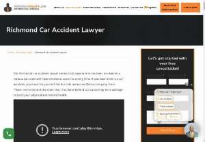 Richmond Car Accident Lawyer - A Richmond car accident lawyer at VACAIL, handle cases when someone files a legal claim to recover compensation for an accident or injury caused by someone else. These cases can take place in civil court proceedings or out of court as part of a negotiated settlement.