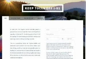 Screenshot of Opposition to Tolls on I-81 in Virginia