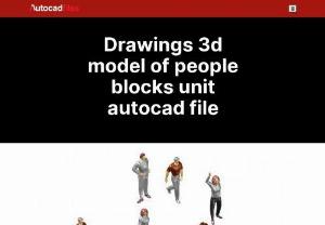 Drawings 3d model of people blocks unit autocad file - Drawings 3d model of people blocks unit AutoCAD file that shows an isometric view of people blocks details and hatching grid lines details.