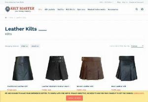 Leather Kilts for sale - Customize your Modern Leather Kilt at Kilt Master. We use Genuine Leather for making high-quality Modern Leather Kilts. All our leather kilts are made from high-quality hides of Cow or Buffalo. At Kilt Master we are providing a wide range of Leather Kilts. We are offering made to measure Leather Kilt for all men's and women's. All our leather kilt are made of pure and high-quality leather.
