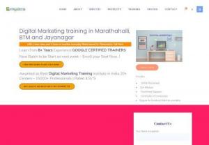 digital marketing course in bangalore - Practical Digital Marketing training in BTM, Marathahalli & Jayanagar with 1 hour class and 4 hours of practice everyday.
