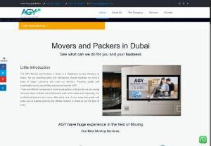 Movers and Packers in Dubai - Movers A G Y INTERNATIONAL Relocation Services objective is to offer a complete and comprehensive Origin as well as a Destination service on all Household and Personal Effects even live stock as in Pets being imported and exported out of UAE.