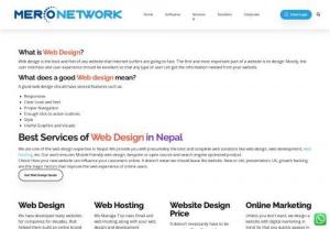 Web Design in Nepal | Best Website Design Company in Kathmandu - Are you looking for best website design company in Kathmandu? MeroNetwork specialize website design company from Kathmandu, Nepal.
