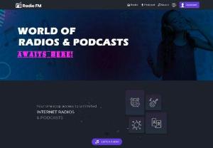 RadioFM | Online Radio Live Stream | Music, News, Sports - Listen to free Live Internet Radios from across the world. Browse all your favorite genres like Pop, Meditation, Country, Classic, Metal, etc, sports, talk shows, news radio.