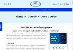Core JAVA Training in Bangalore - Best Core JAVA Training in Bangalore Learn from best Core JAVA Training Institutes in Bangalore with certified experts & get 100% assistance.
