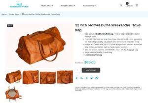 Buy Online Handmade Leather Duffle Travel Bags at Best Price In USA - 
Buy online handmade leather duffle travel bags at best price in USA, AU, UK  & Europe Free Shipping. Available pure leather duffle bags, leather gym bags.
