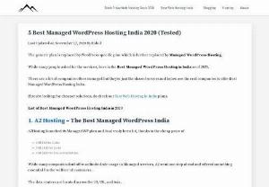 Managed WordPress Hosting - There are a lot of companies offers managed but they're just the shared servers and below are the real companies to offer Best Managed WordPress Hosting India.