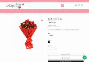 Bunch of Red Roses - Order or Send Bunch of Roses Online - Buy Bunch of Red Roses online from hereflower and get bunch of roses delivery at your doorstep. Order beautiful red roses bouquets from the best online flower delivery in Delhi and Noida.
