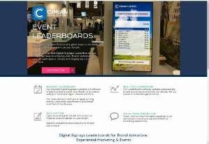 Event Leaderboards - Branded Digital Signage Leaderboards for Exhibitions Conferences and Events. Real-time. Data Capture. Remote Support. Software only solution.