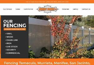 Hemet Fence Corp - Hemet Fence has been Riverside County's preferred fence contractor for over 50 years. We're experts in wood, vinyl, chain-link, and wrought iron fencing and have an excellent track record of delivering long-lasting fences and gates at highly competitive prices.