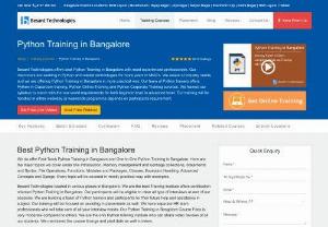python training in bangalore - Besant Technologies providing Python Training in Bangalore with expert guidance and fully hands-on classes. Python is a high-level programming language sometimes it also denoted as the scripting language as it provides rapid & fast development and easy of use.