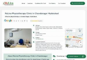 ReLiva Hyderabad, Chanda Nagar - ReLiva is a physiotherapy specialist, providing high quality physiotherapy care at its clinics, hospitals and at patients home. Currently in Mumbai, Thane and Pune
