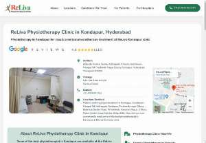 ReLiva Hyderabad, Kondapur - ReLiva is a physiotherapy specialist, providing high quality physiotherapy care at its clinics, hospitals and at patients home. Currently in Mumbai, Thane and Pune
