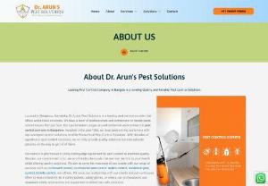 About Pest Control Services - We are one of the leading Pest Control Service providers in Bangalore offering various kinds of effective Pest Control Services like termite control, cockroach control, mosquito control, rat control and for all other small insects.