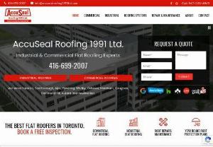 AccuSeal Roofing Ltd. - Flat Roofing Specialist in Toronto - AccuSeal Roofing Ltd. is a flat roofing contractor in Scarborough, Ontario. Since 1989, the company has been catering to the diverse needs for residential, industrial and commercial flat roofing of customers across the Greater Toronto Area. The roofing company has got accreditation from organizations such as BBB and WSIB Ontario. EPDM, TPO, PVC, BUR and Mod Bit are some of the roofing systems offered by the company, aside from minor roofing replacement, repairs and snow removal.
